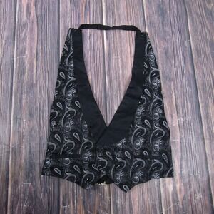 Lord West Vest Mens M Black Paisley Tuxedo Waistcoat Dress Formal Wedding